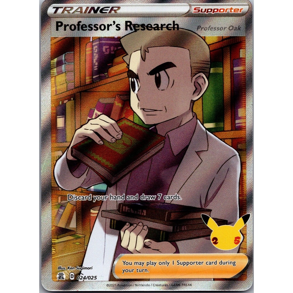 Professor's Research (Full Art) Ultra Rare Celebrations 024/025 LP tcga+ Holo